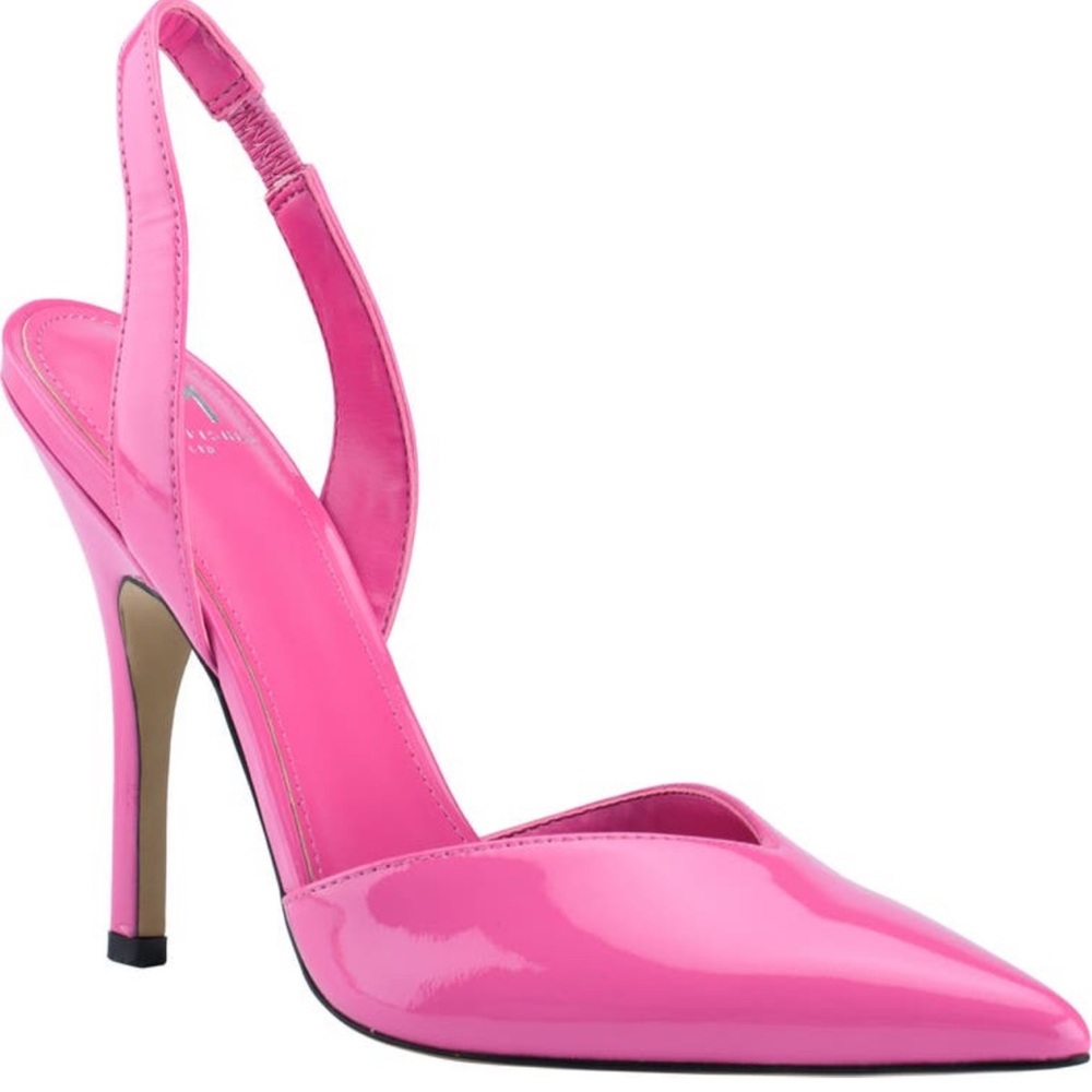 Marc Fisher Pointed Toe Pump in Bright Pink